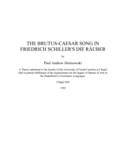 The Brutus-Caesar Song in Friedrich Schiller`s Die R&auml;uber