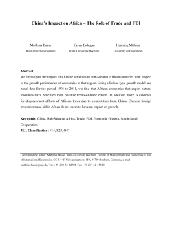 China`s Impact on Africa &ndash; The Role of Trade and FDI