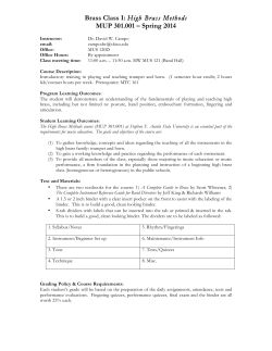 Brass I Syllabus Spring 2014 - Stephen F. Austin State University