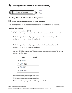 Creating Word Problems - TI Education