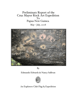Preliminary Report of the Cruz Mayor Rock Art Expedition