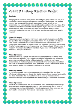 Grade 7 History Research Project