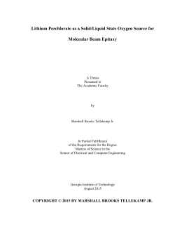 Lithium Perchlorate as a Solid/Liquid State Oxygen Source for