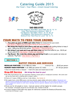 Catering Guide 2015 - Three Li`l Pigs BBQ