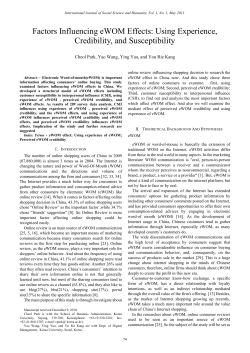 Factors Influencing eWOM Effects - International Journal of Social