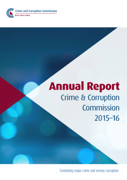 Crime and Corruption Commission &ndash; Annual Report 2015