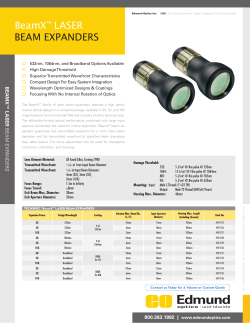 BeamX&trade; LASER BEAM EXPANDERS
