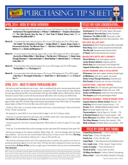 april 2014 - need to know purchasing info