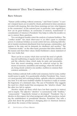 Presidents` Day: The Commemoration of What?