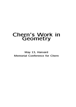 Chern`s Work in Geometry