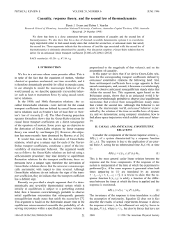 Causality, response theory, and the second law of thermodynamics