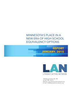 minnesota`s place in a new era of high school equivalency options