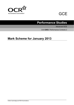 Mark scheme - Unit G403 - Performance contexts 2 - January