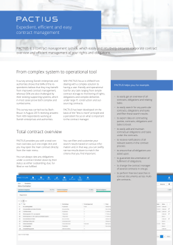 Expedient, efficient and easy contract management From complex