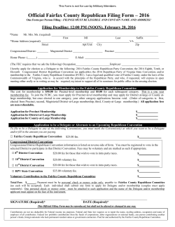Official Fairfax County Republican Filing Form