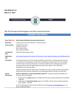 FHA INFO #17-12 March 17, 2017 TO: All FHA-Approved