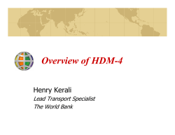 International Study of Highway Development and Management