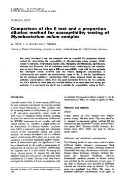 Comparison of the E test and a proportion dilution method for