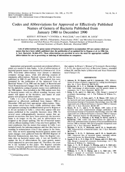 Codes and Abbreviations for Approved or Effectively Published