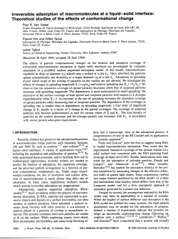 Irreversible adsorption of macromolecules at a liquid-