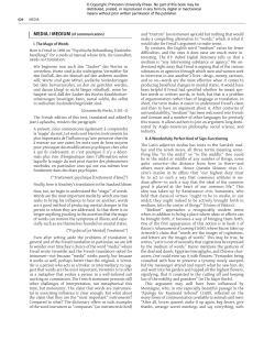 MEDIA / MEDIUM(of communication) I. The Magic of Words Here is