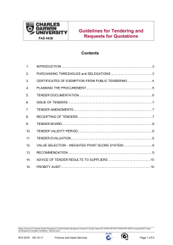 Guidelines For Tendering And Requests For Quotations FAS 4438