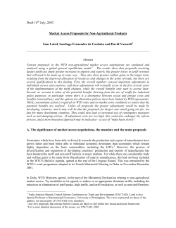 Draft 16th July, 2003 Market Access Proposals for Non