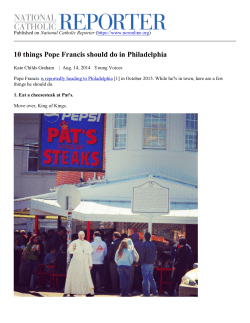 10 things Pope Francis should do in Philadelphia