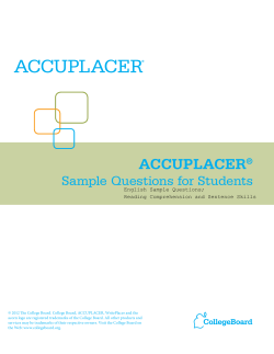 Accuplacer Sample English Questions