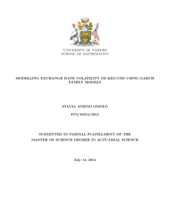 MODELLING EXCHANGE RATE VOLATILITY OF KES/USD USING