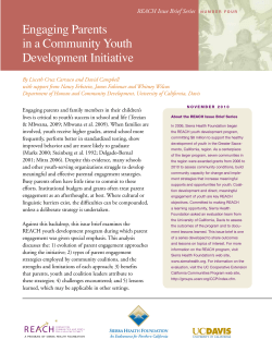 Engaging Parents in a Community Youth Development