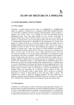 Flow of mixture in a pipeline