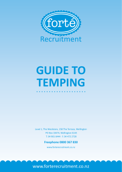 guide to temping - Forte Recruitment