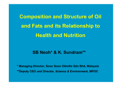 Composition and Structure of Oil and Fats and its Relationship to