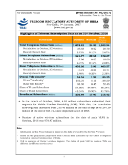 1.01 MB - Telecom Regulatory Authority of India