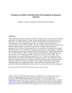 Short-Run Gasoline Demand Elasticity: Evidence of
