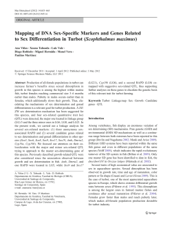 Mapping of DNA Sex-Specific Markers and Genes Related to Sex