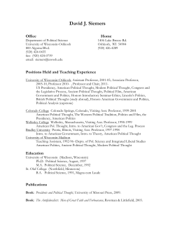 David J Siemers - University of Wisconsin Oshkosh