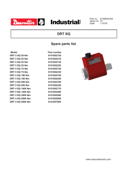Spare parts list DRT SQ - Desoutter Industrial Tools
