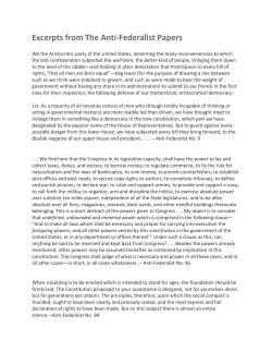 Excerpts from The Anti-Federalist Papers