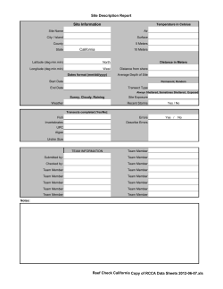 Reef Check California Data Sheets