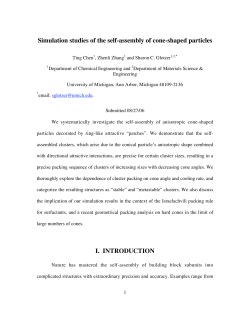 Simulation studies of the self-assembly of cone