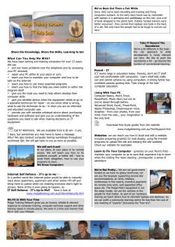 Share the Knowledge, Share the Skills, Learning to Go! What Can