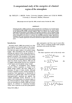 A computational study of the energetics of a limited region