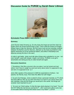 Discussion Guide for PURGE by Sarah Darer Littman