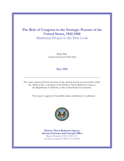 The Role of Congress in the Strategic Posture of the