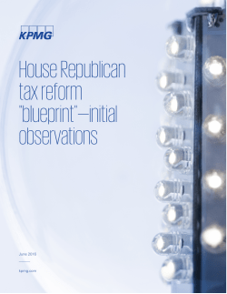 House Republican tax reform "blueprint"&mdash;initial observations