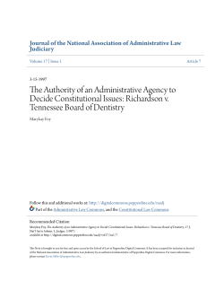 The Authority of an Administrative Agency to Decide Constitutional