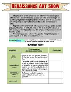 Renaissance Art Show Newspaper Project