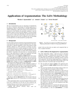 Applications of Argumentation: The SoDA Methodology